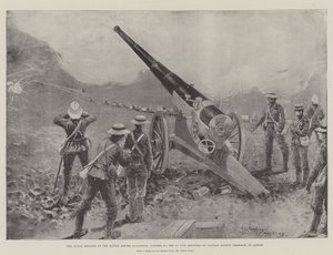 La Brigade Navale à la Bataille avant Ladysmith, 30 octobre, le Canon de 4.7, monté sur le Chariot du Capitaine Scott, en Action
